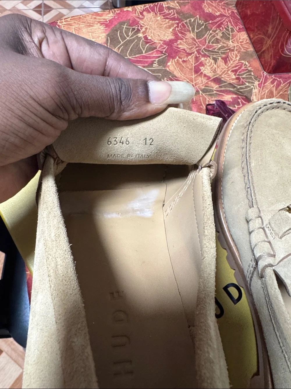 Rhude Suede Tan Loafers with Gold Hardware